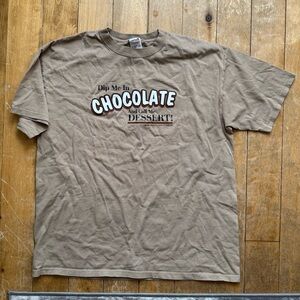 Anvil Brown Dip In Chocolate Call me Dessert Graphic Tee XL